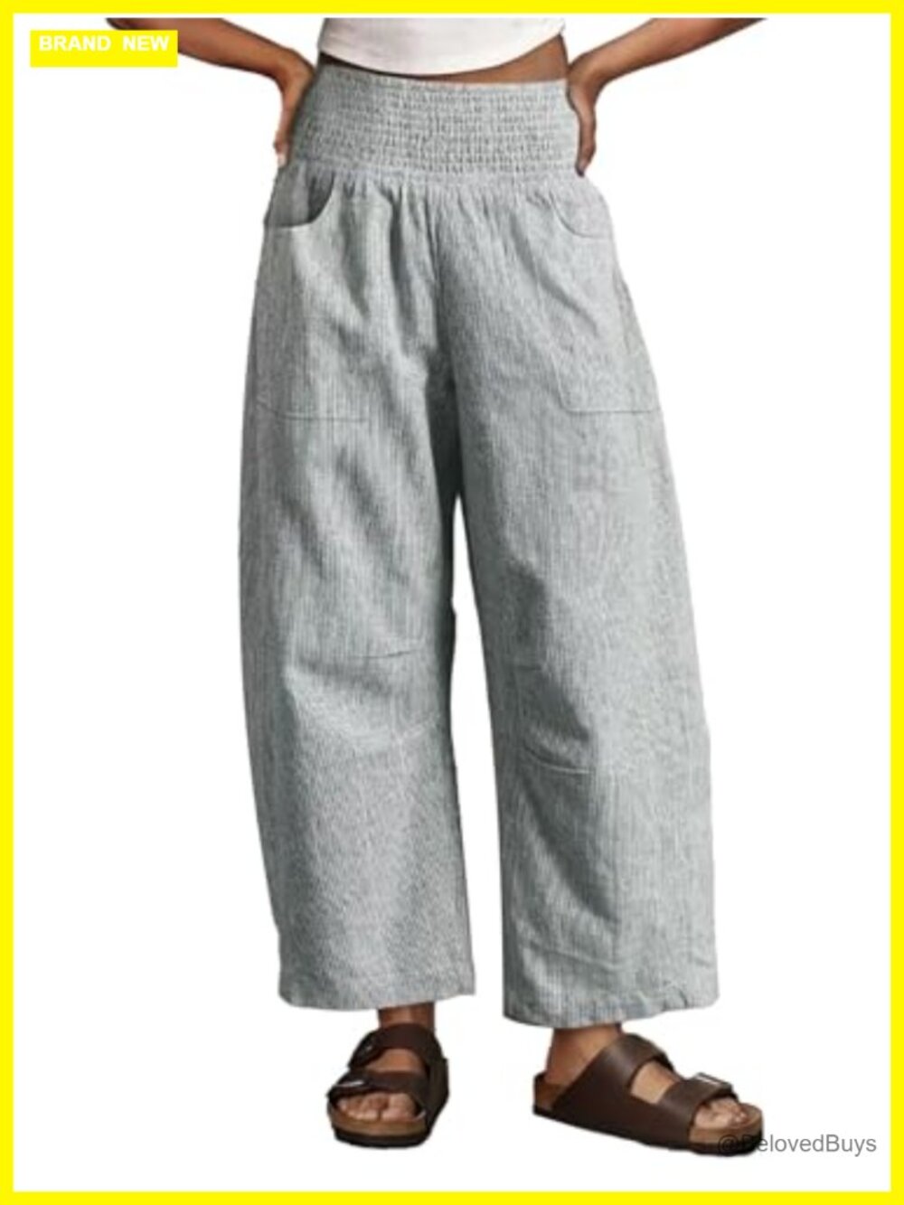 Flamingals Womens Baggy Barrel Pants High Waisted Lounge Trousers with Pockets